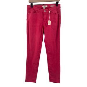 VINTAGE AMERICA BLUES Jeans Size 6R/28 Missy Stretch Skinny Red/Pink Zipper NWT